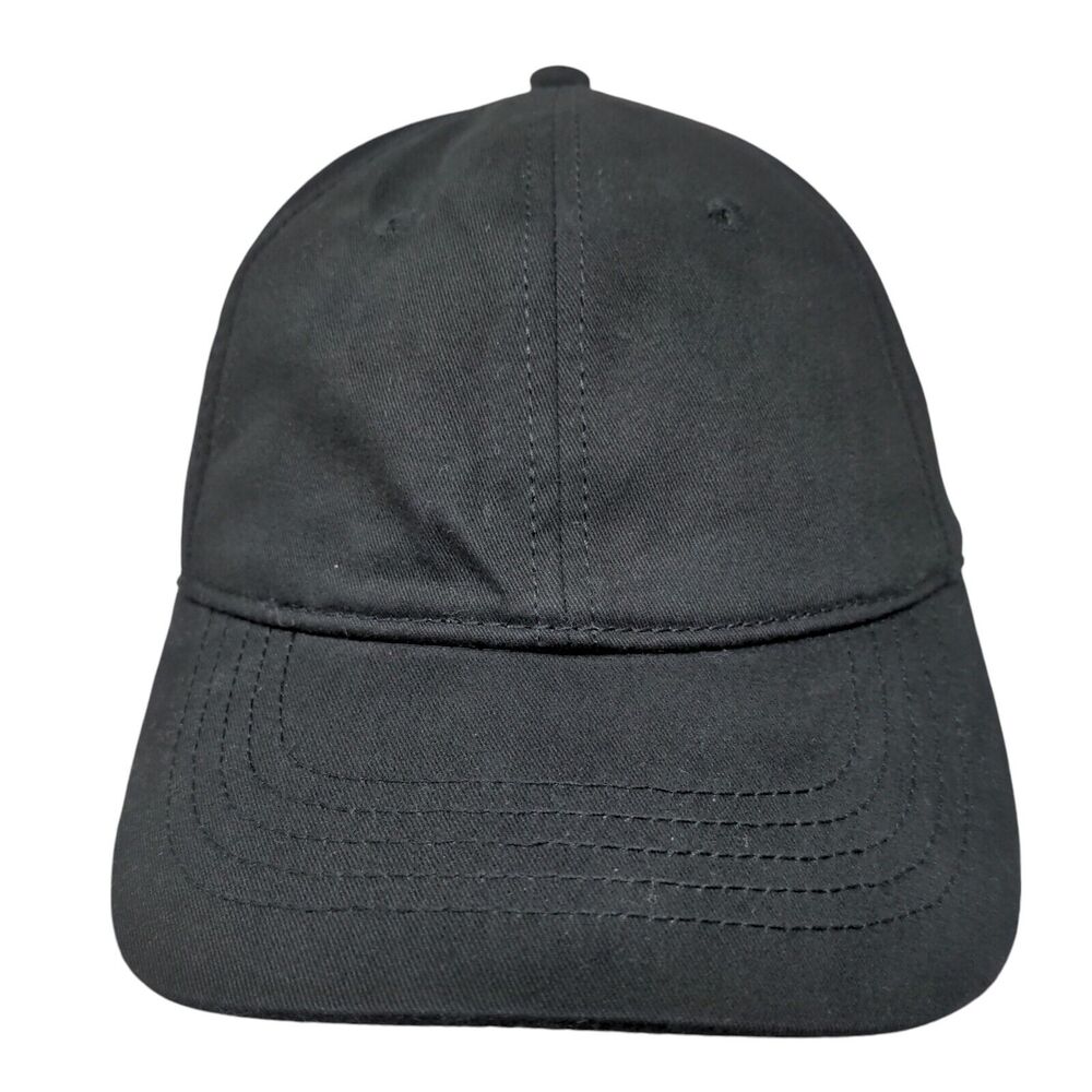 Unbranded Slideback Hat Black OSFM Adjustable 6 Panel Blank Vent Holes